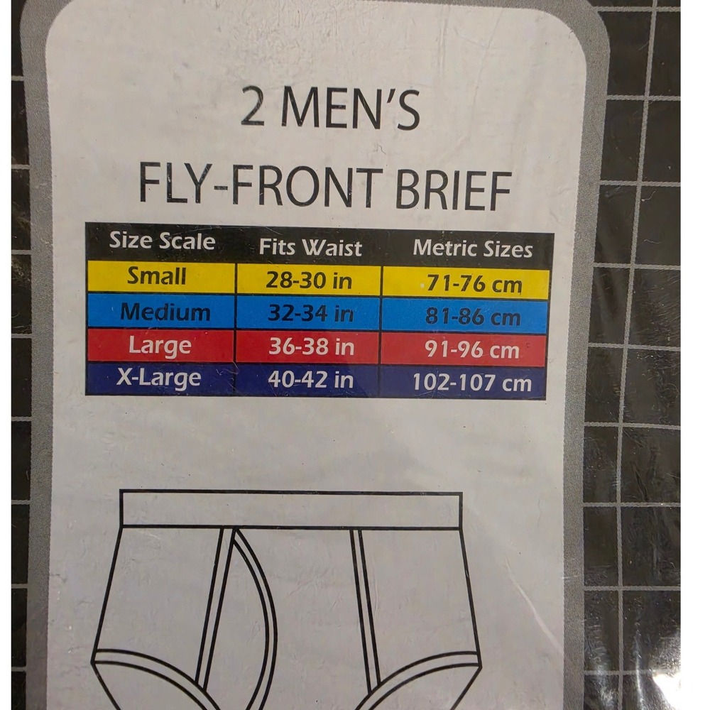 Ferracini Mens 2 Pack Fly-Front Briefs Size Small 28-30 100% Cotton Navy Red NEW - Picture 4 of 4
